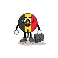 belgium flag mascot as a businessman