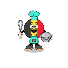 Illustration of belgium flag as a bakery chef