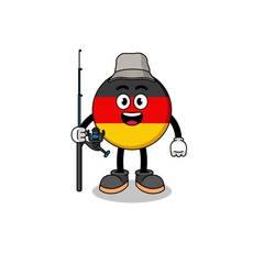 Mascot Illustration of germany flag fisherman