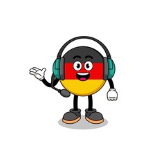 Obraz premium Mascot Illustration of germany flag as a customer services