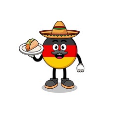 Character cartoon of germany flag as a mexican chef