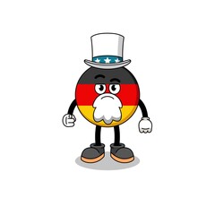 Illustration of germany flag cartoon with i want you gesture