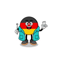 Illustration of germany flag mascot as a dentist