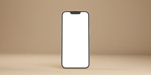 Golden smartphone front view. Layout minimalist light style.