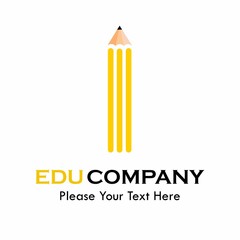 Letter i with pencil logo template illustration. suitable for education