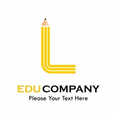 Letter l with pencil logo template illustration. suitable for education
