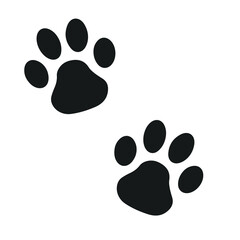 he contour of the dog's paw. Flat outline vector illustration.	