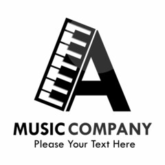 Letter a with piano logo template illustration. suitable for music studio, brand, web, identity, label etc