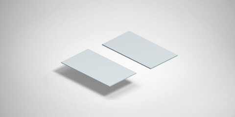 Mockup of horizontal stacks of business cards.