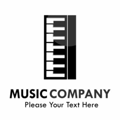 Letter i with piano logo template illustration. suitable for music studio, brand, web, identity, label etc