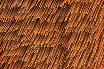 Rusty iron pins at a construction site.