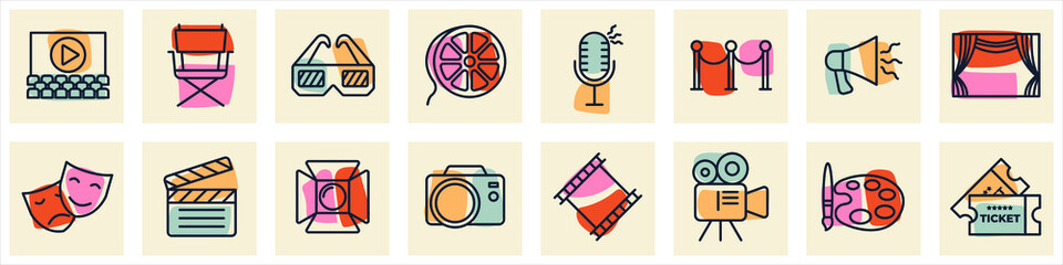 Entertainment set icon symbol template for graphic and web design collection logo vector illustration