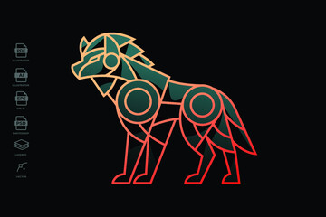 Brand New Design Lineart Hyena Tattoo Illustration