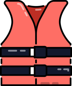 red life vest icon clip art preview