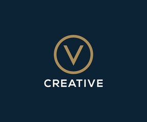 Letter V logo design concept. Elegant vector logo template.