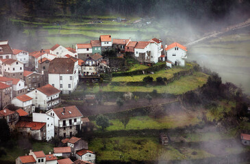 Foggy Day in the Village of Loriga, Portugal