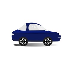 Fototapeta na wymiar Sport electric car blue color icon clipart cartoon element object symbol vector illustration
