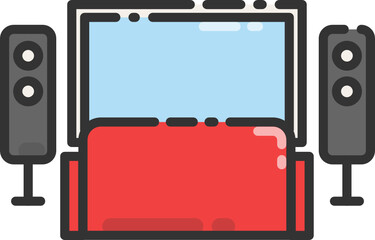 Home theater line icon