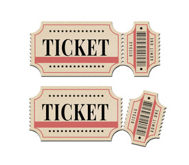 Retro vintage ticket with perforation