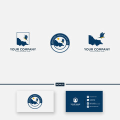 map victoria and bird logo in australia © Saferizen