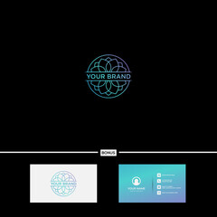 line art color full Elegant ornament / pattern vector logo