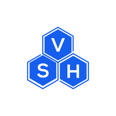 VSH letter logo design on black background. VSH  creative initials letter logo concept. VSH letter design.