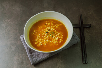 Delicious Instant Curry Ramen in a Bowl