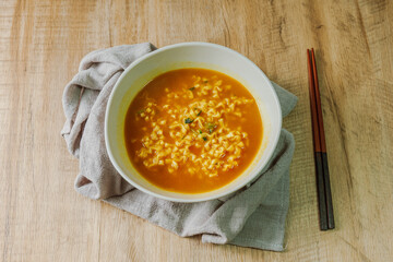 Delicious Instant Curry Ramen in a Bowl