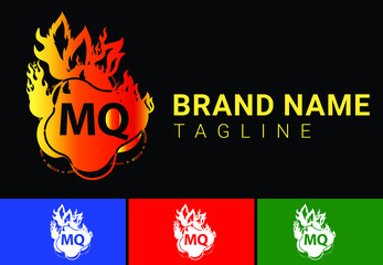 Fire MQ Letter Logo And Icon Design Template