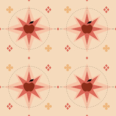 Vector retro pattern with apples. Vector pattern for banners, covers, backgrounds, poster art, textile design, decorative prints, invitation letters, packaging etc.