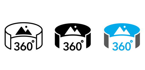 360度パノラマの仮想現実のアイコン
