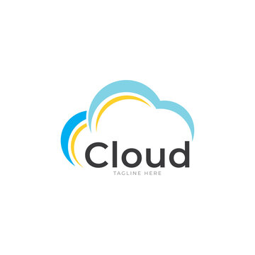 Wordmark cloud icon logo design