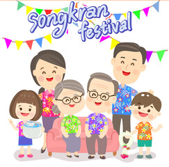 Fototapeta na wymiar Illustration for Songkran Festival Thailand.