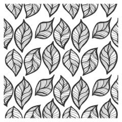 Obraz premium Seamless pattern with leaves. Decorative floral elements for print.