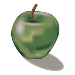 Fresh and Tasty Green Apple Vector Illustration