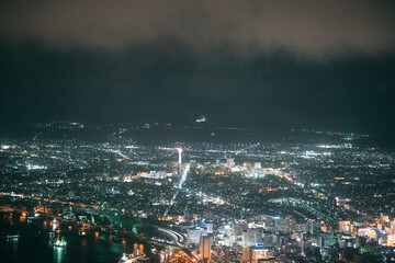 雨の日本三大夜景、函館