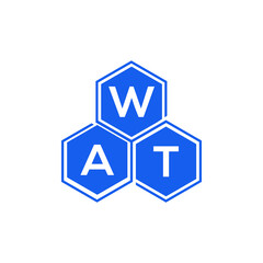 WAT letter logo design on black background. WAT  creative initials letter logo concept. WAT letter design.