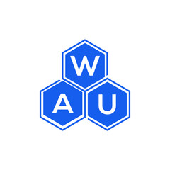 WAU letter logo design on black background. WAU  creative initials letter logo concept. WAU letter design.