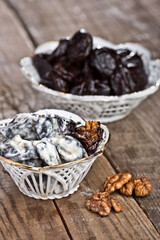 Dry fruits with nuts. Photo of food on a light background