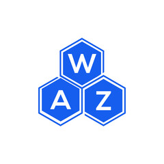 WAZ letter logo design on black background. WAZ  creative initials letter logo concept. WAZ letter design.