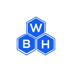 WBH letter logo design on black background. WBH  creative initials letter logo concept. WBH letter design.