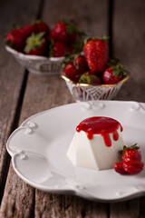 Sweetness soufflé strawberry. food photography, dark background