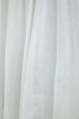 Background of white voile curtain pleated layers