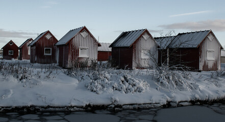 old house in the snow