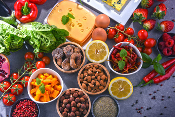 Assorted organic food products on the table