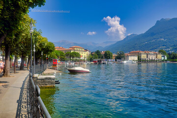 The promenade by the Lugano Lake, Lugano, Switzerland.