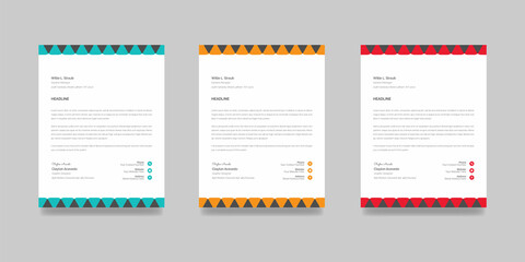 Clean & elegant professional letterhead design for your projects Illustration vector