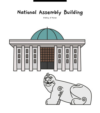 This is the National Assembly building located in Seoul, Korea. It's the landmark of Yeouido.	
