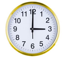 Wall clock isolated on white background