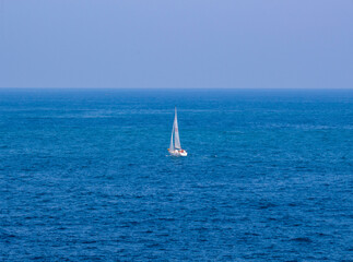 Sailing boat sailing in the sea in Hong Kong